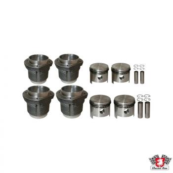 Big bore Kolben und Zylindersatz, gegossen, 90,5 mm Bohrung, 69,0 mm Hub, oben 98 mm, unten 96 mm, CLASSIC