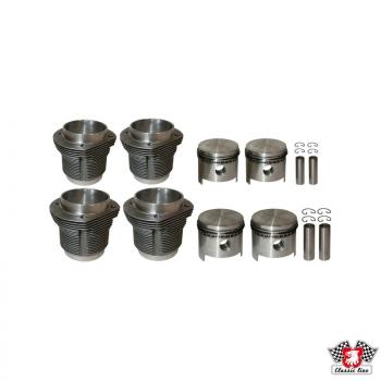 Kolben und Zylindersatz, gegossen, 77,0 mm Bohrung, 64,0 mm Hub, oben 90 mm, unten 90 mm, CLASSIC