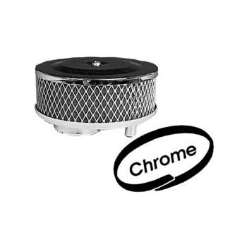 5 3/8'' Luftfilter, Chrom mit Schaumeinsatz innen. Für Standard Vergaser