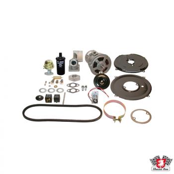 Umrüstsatz, 6 V zu 12 V. Umfasst Lichtmaschine, Halterung, Kraftstoffpumpe, Zündspule und Halterung, Hupe, Glühlampen, Relais, etc.