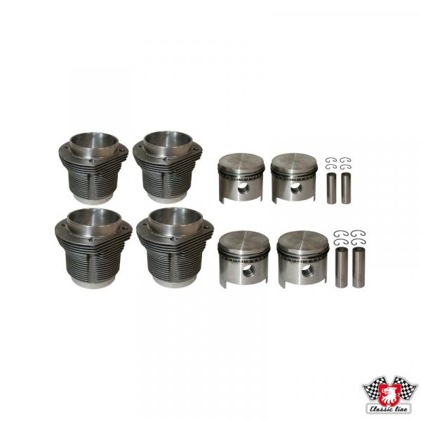 Kolben und Zylindersatz, gegossen, 77,0 mm Bohrung, 64,0 mm Hub, oben 90 mm, unten 90 mm, CLASSIC