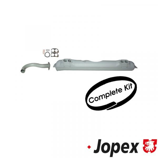 Schalldämpfersatz, komplett mit Endrohr und Montiersatz,  E-/TÜV Marke